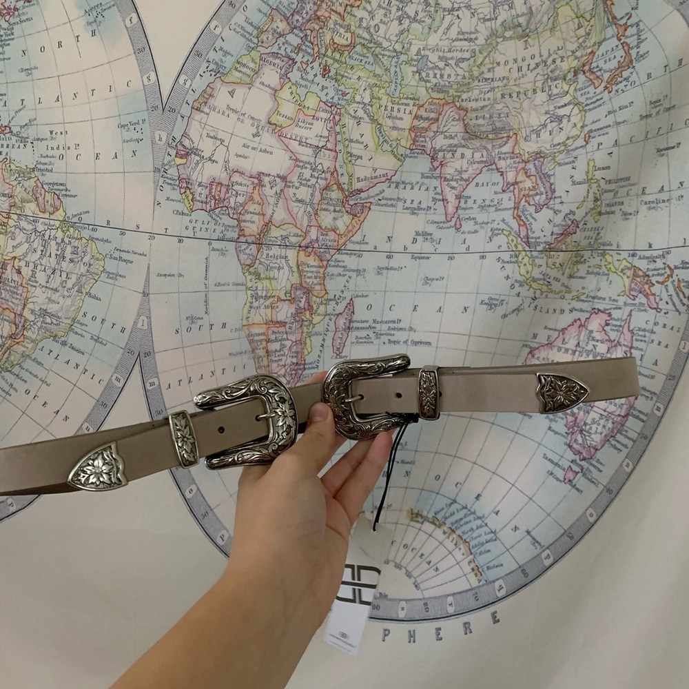 B-Low the belt genuine grey leather belt
